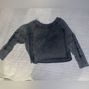 Free People- Long sleeve reverse weave waffle shirt